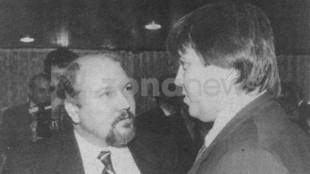 Александър Маринов, председател на СТратегическия съвет при президента и и Илия Павлов през 1996